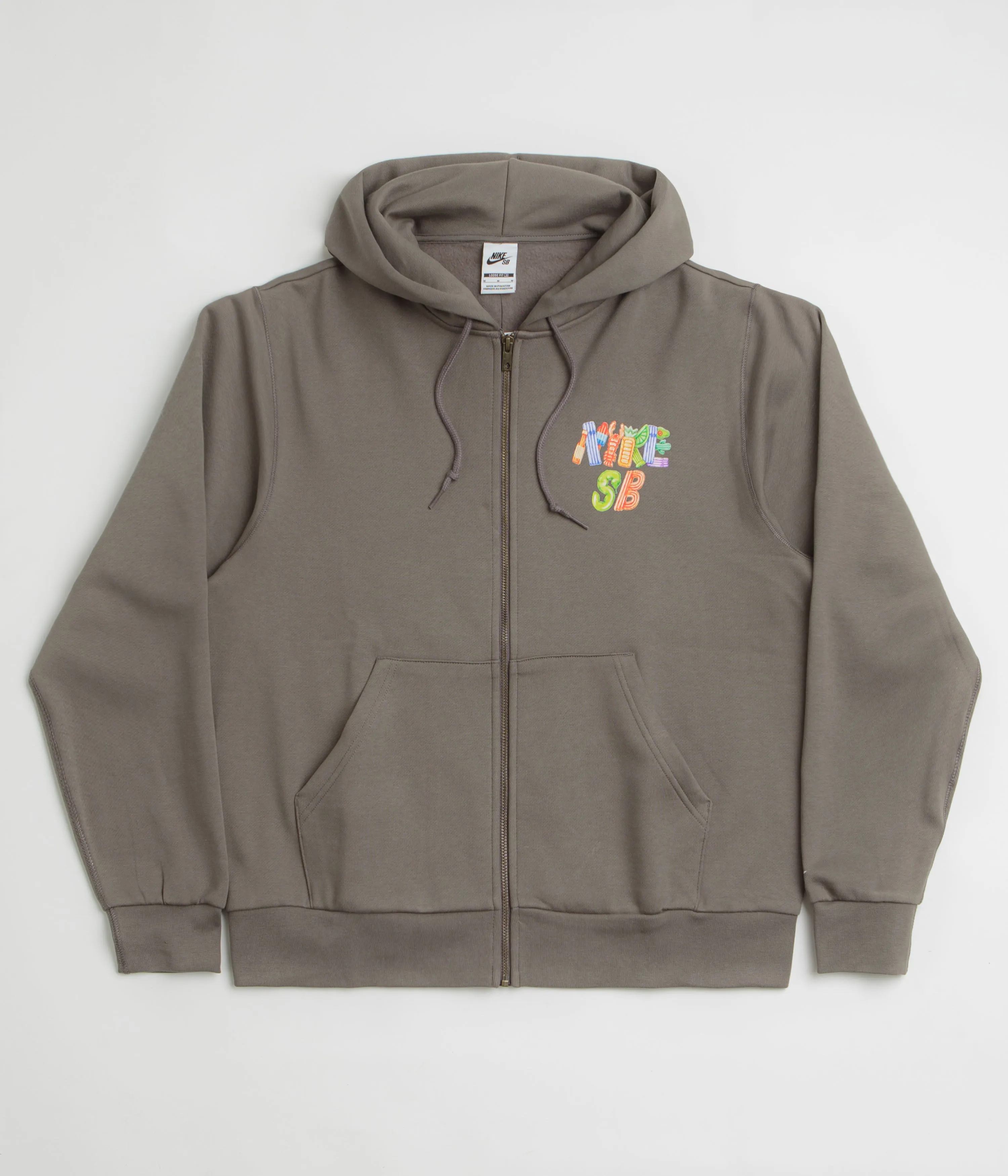 Nike SB Pool Airs Full Zip Hoodie - Cave Stone / White Nike SB Clothing