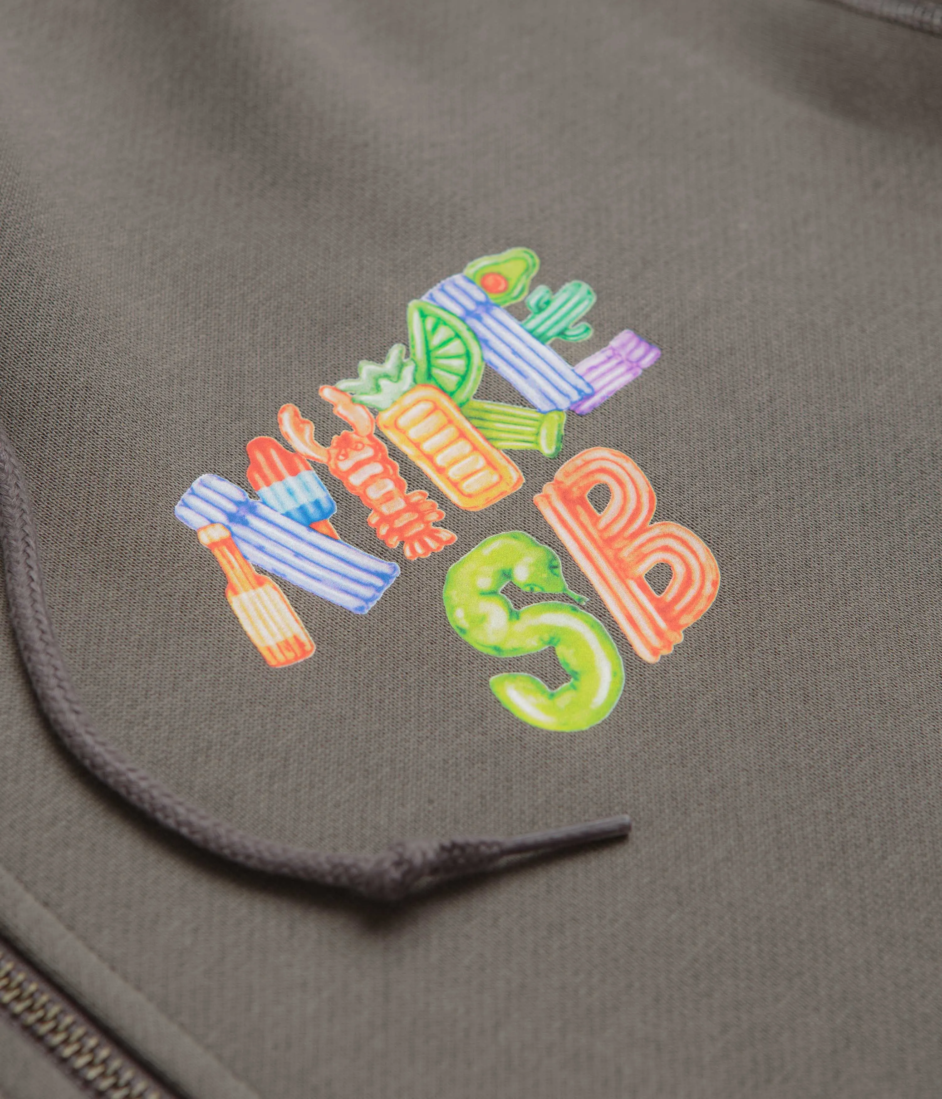 Nike SB Pool Airs Full Zip Hoodie - Cave Stone / White Nike SB Clothing