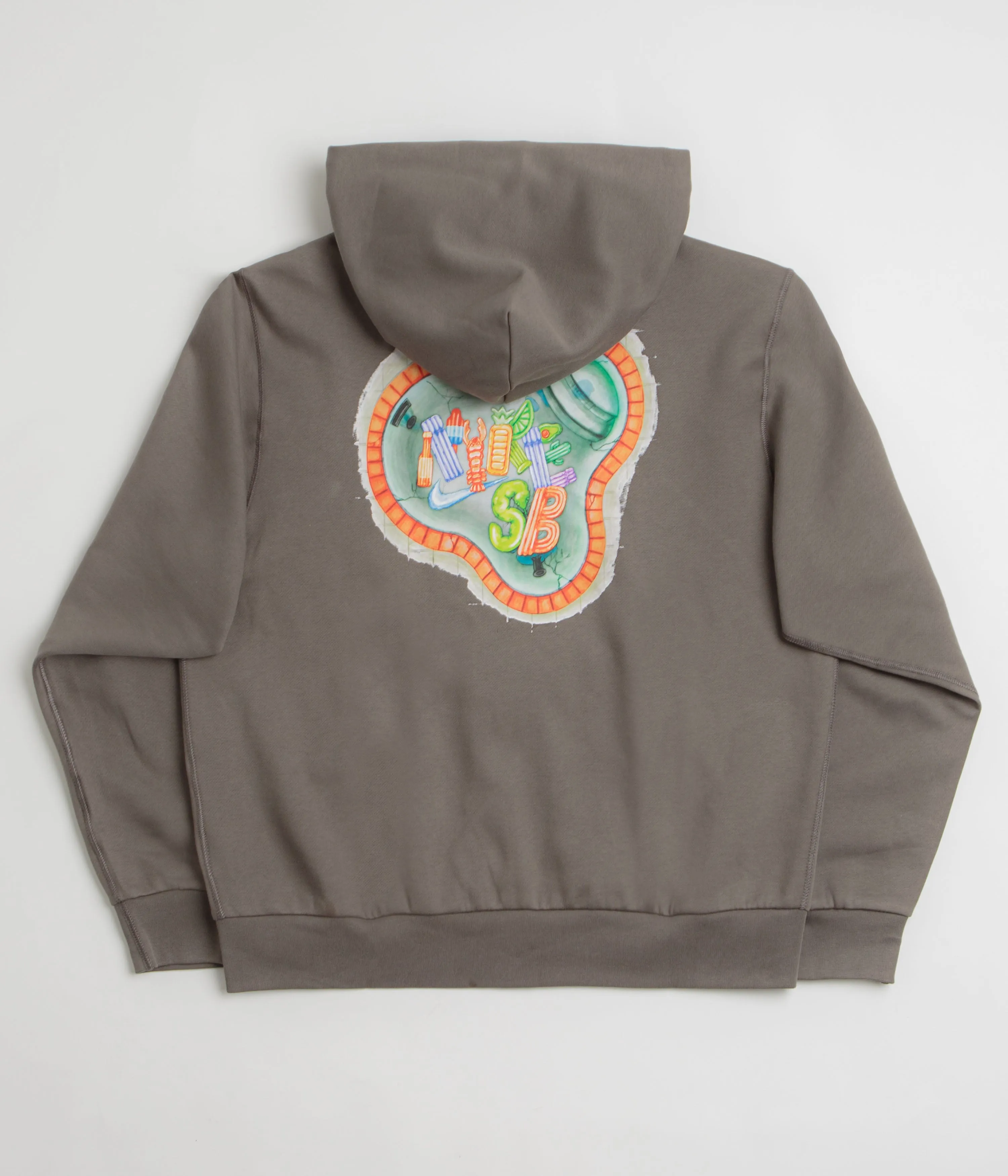 Nike SB Pool Airs Full Zip Hoodie - Cave Stone / White Nike SB Clothing