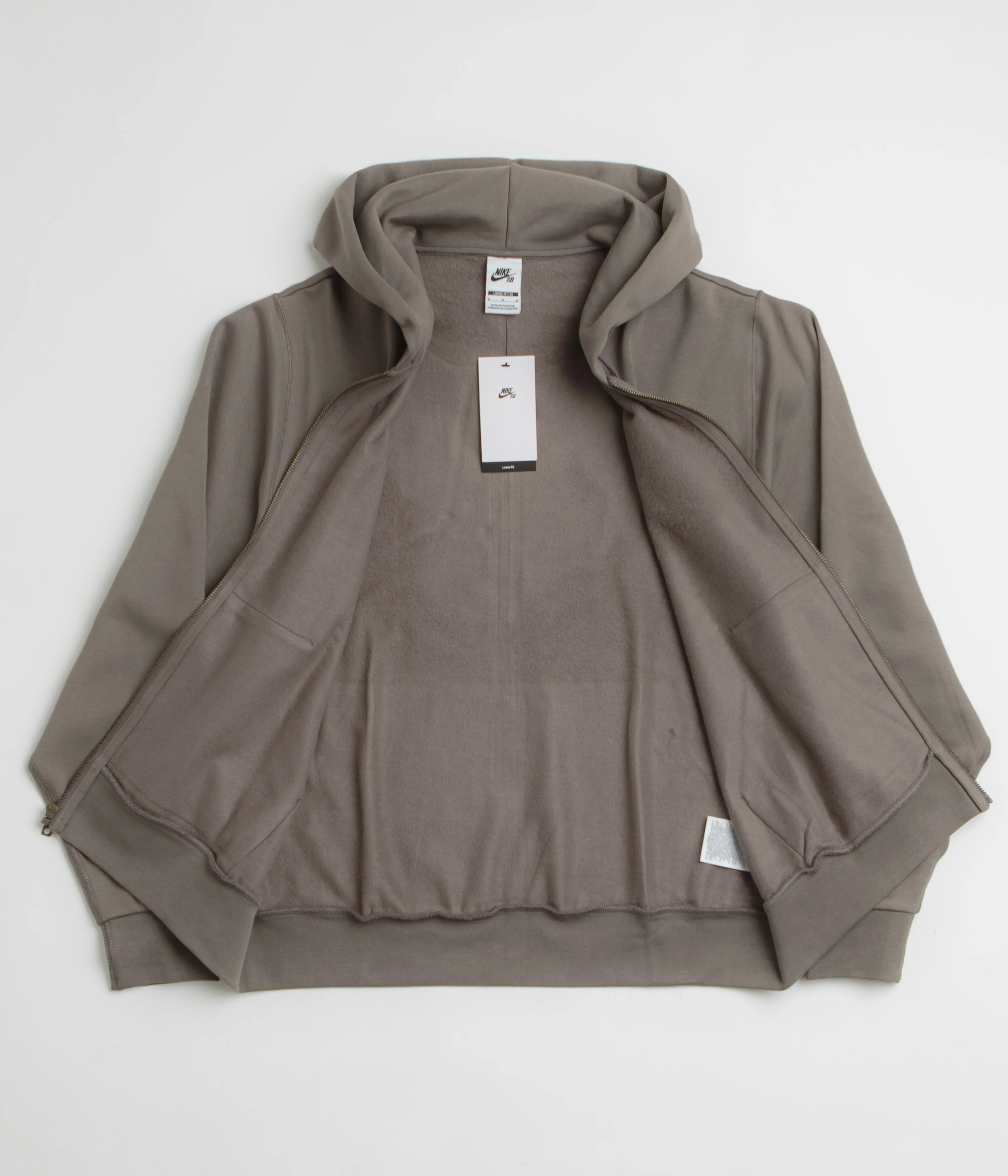 Nike SB Pool Airs Full Zip Hoodie - Cave Stone / White Nike SB Clothing