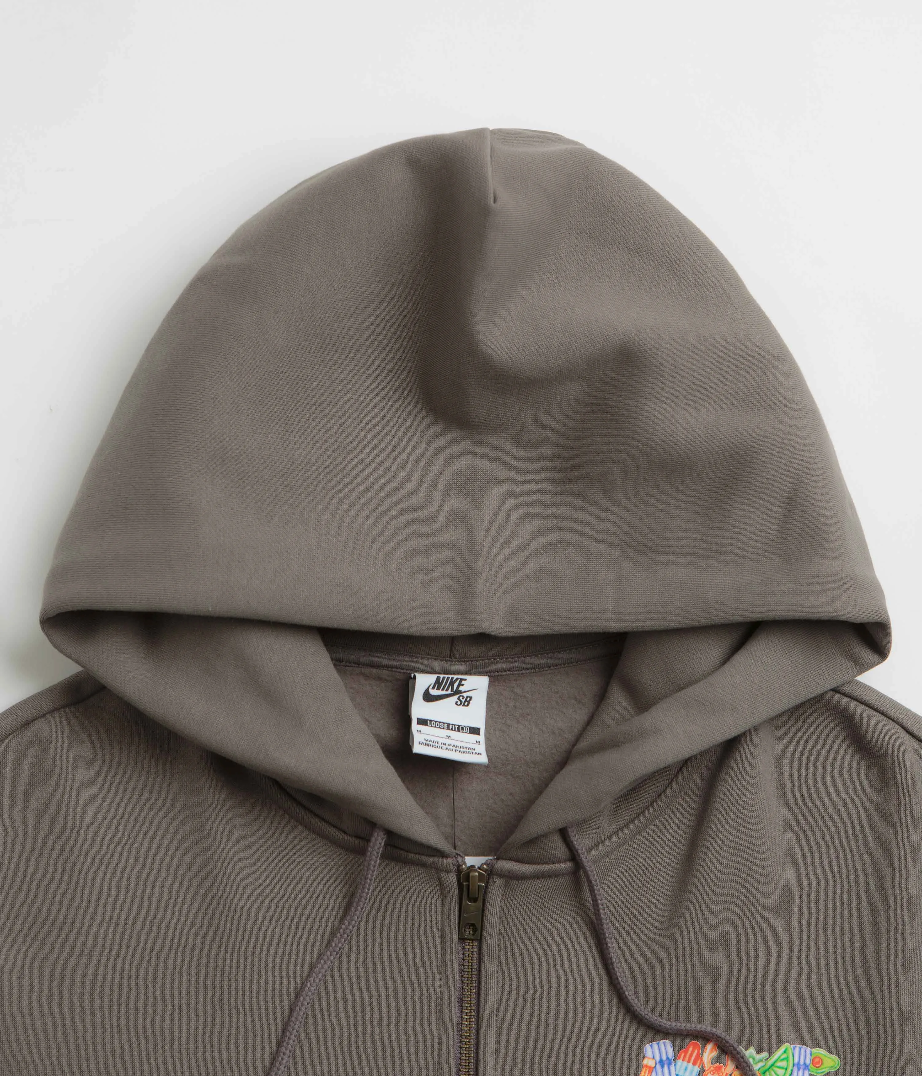 Nike SB Pool Airs Full Zip Hoodie - Cave Stone / White Nike SB Clothing