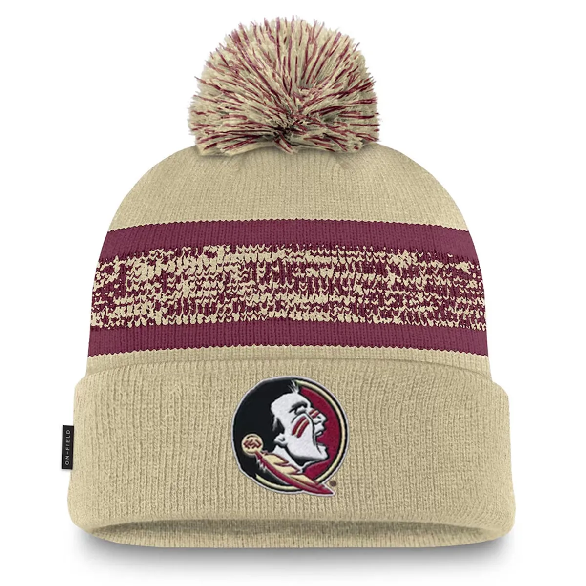 Nike Seminole Logo Cuff Pom Knit Cap - Gold/Garnet