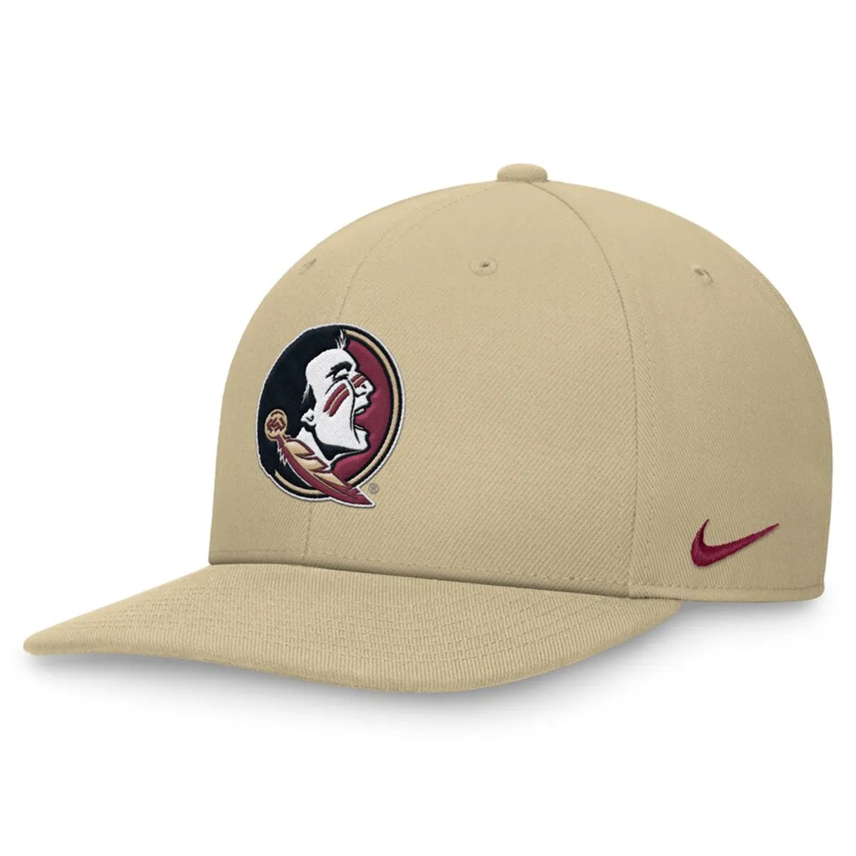 Nike Seminole Logo Dri-fit Adjustable Pro Structured Square Bill Cap - Vegas Gold Nike Hats