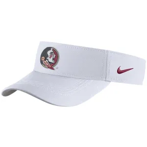 Nike Seminole Logo Dri-fit Adjustable Visor - White