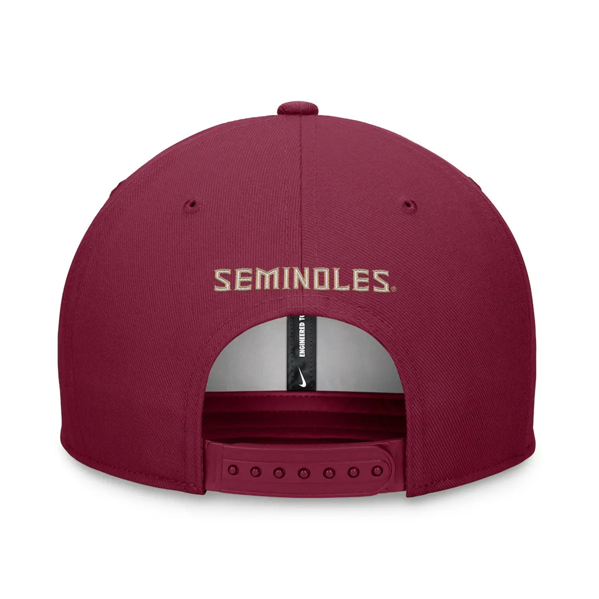 Nike Seminole Logo Dri-fit Pro Structured Square Bill Adjustable Cap - Garnet Nike Hats