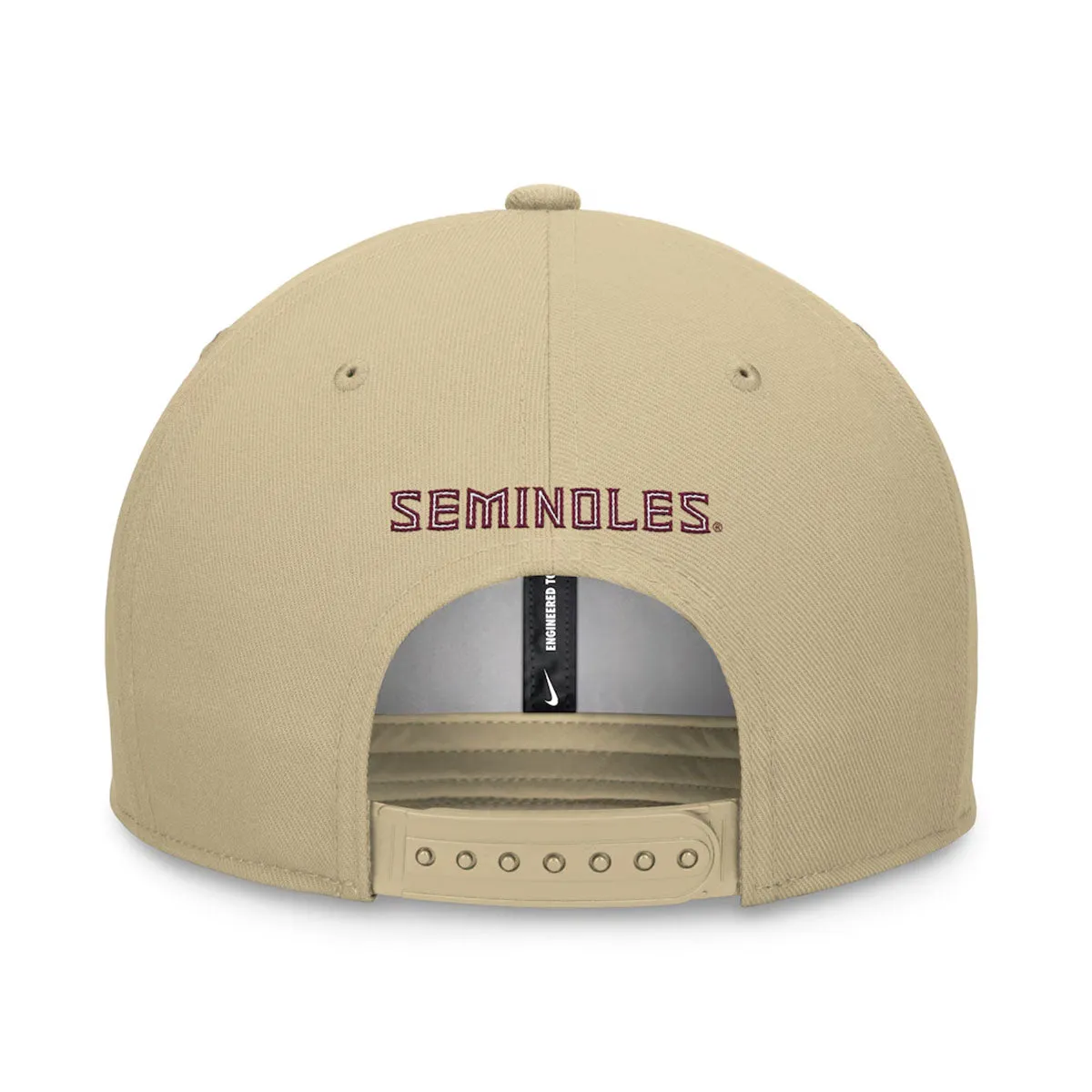 Nike Seminole Logo Dri-fit Pro Structured Square Bill Adjustable Cap - Vegas Gold