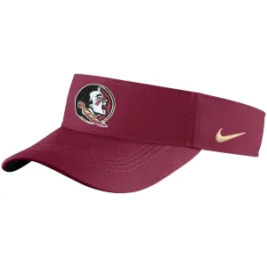 Nike Seminole Logo Dri-fit Visor - Garnet Nike Hats