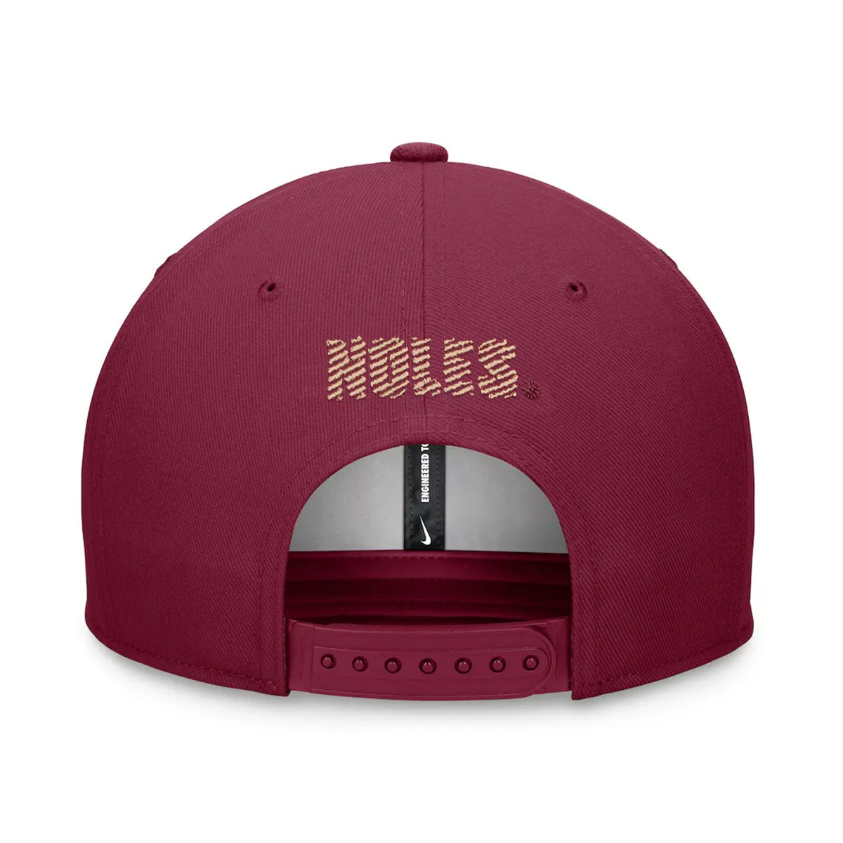 Nike Seminole Logo Patch Dri-fit Pro Structured Square Bill Adjustable Cap - Garnet Nike Hats