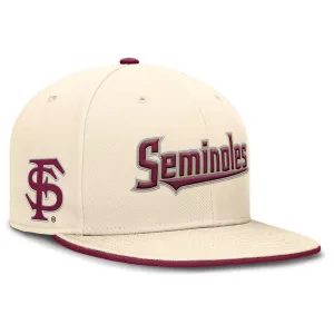 Nike Seminoles Logo Dri-fit True Fitted Baseball Cap - Natural Nike Hats