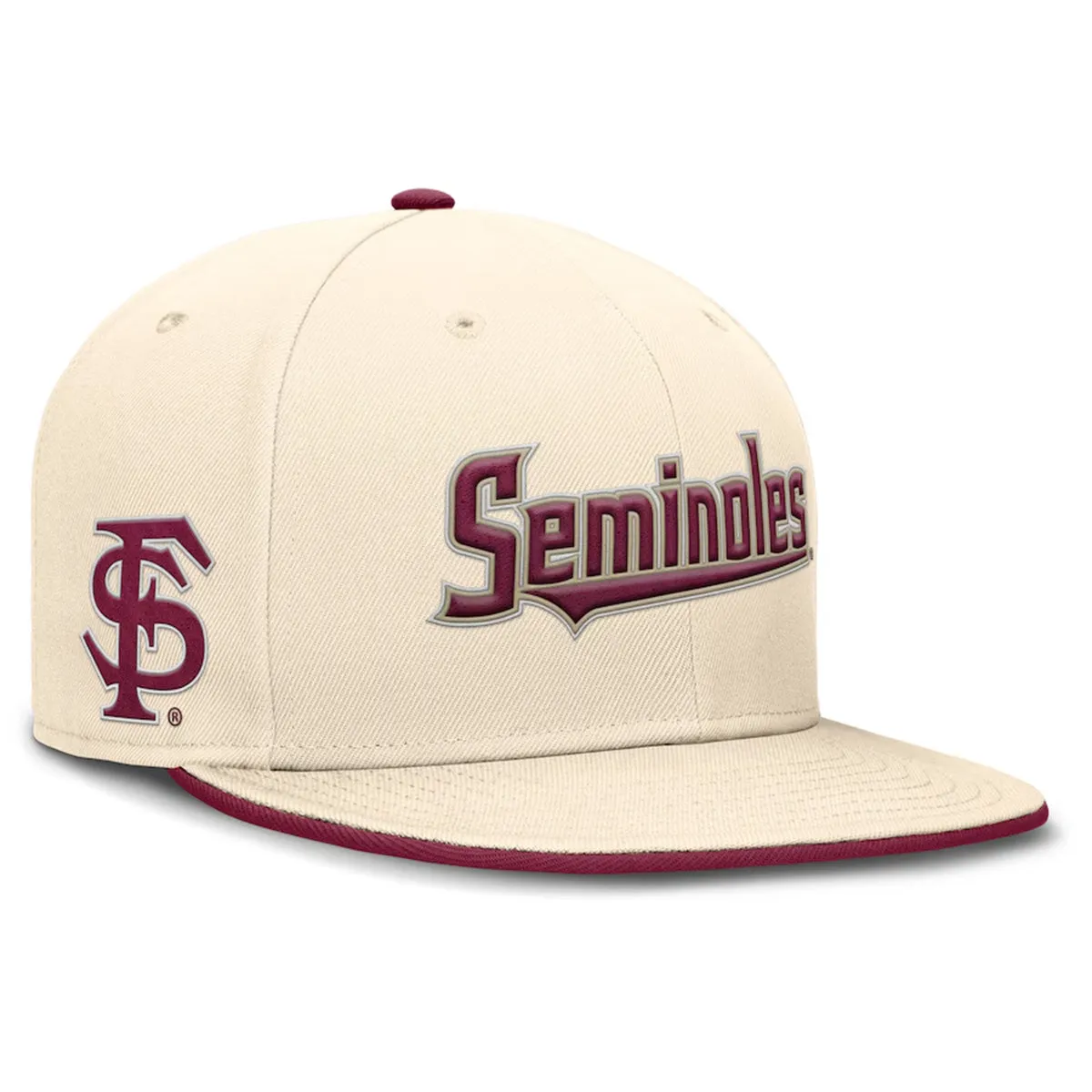 Nike Seminoles Logo Dri-fit True Fitted Baseball Cap - Natural