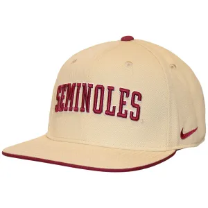 Nike Seminoles Pro Square Flat Bill Adjustable Cap - Vegas Gold Nike Hats