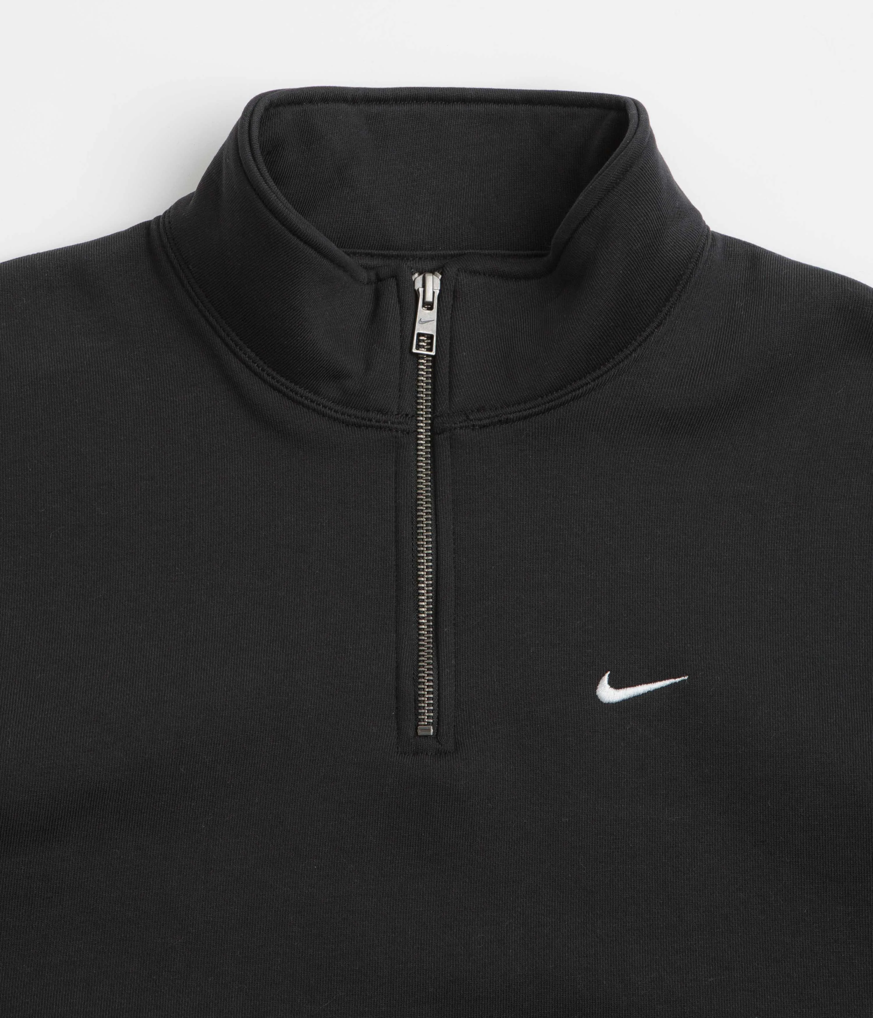 Nike Solo Swoosh 1/4 Zip Sweatshirt - Black / White Nike Sportswears