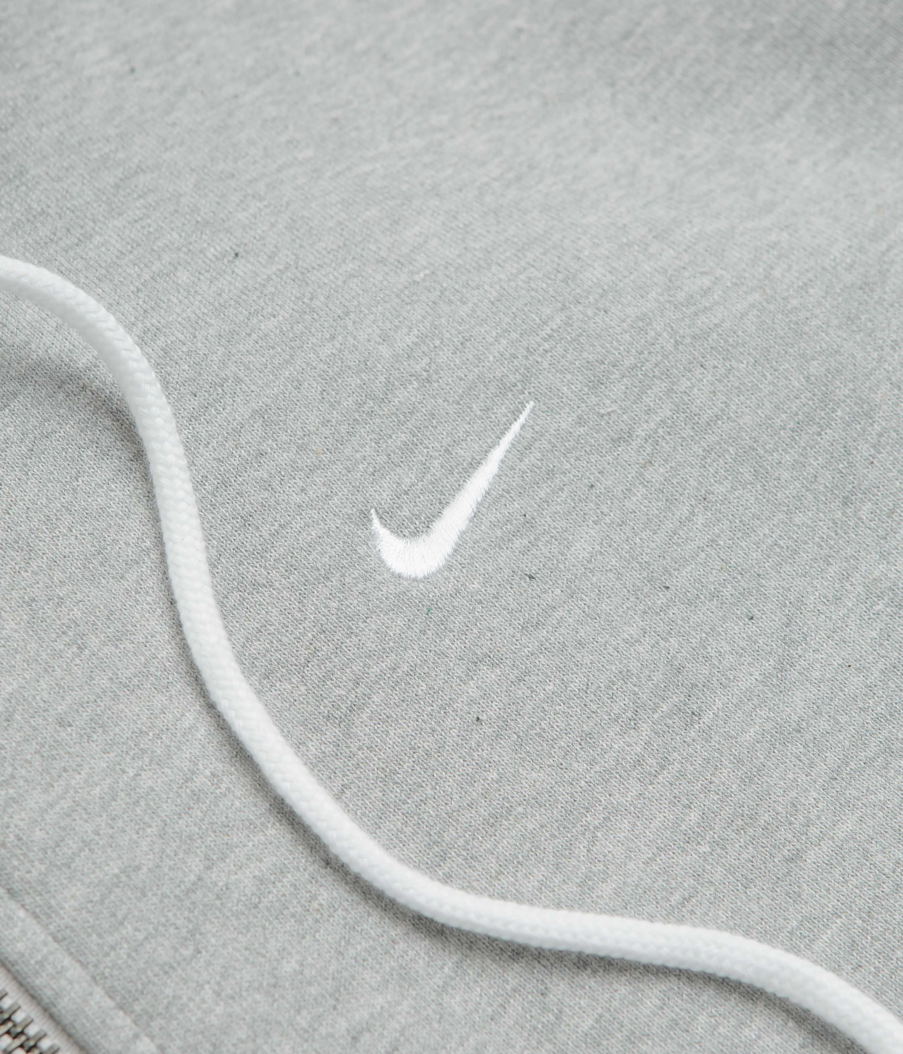 Nike Solo Swoosh Full Zip Hoodie - Dark Grey Heather / White Nike Sportswears
