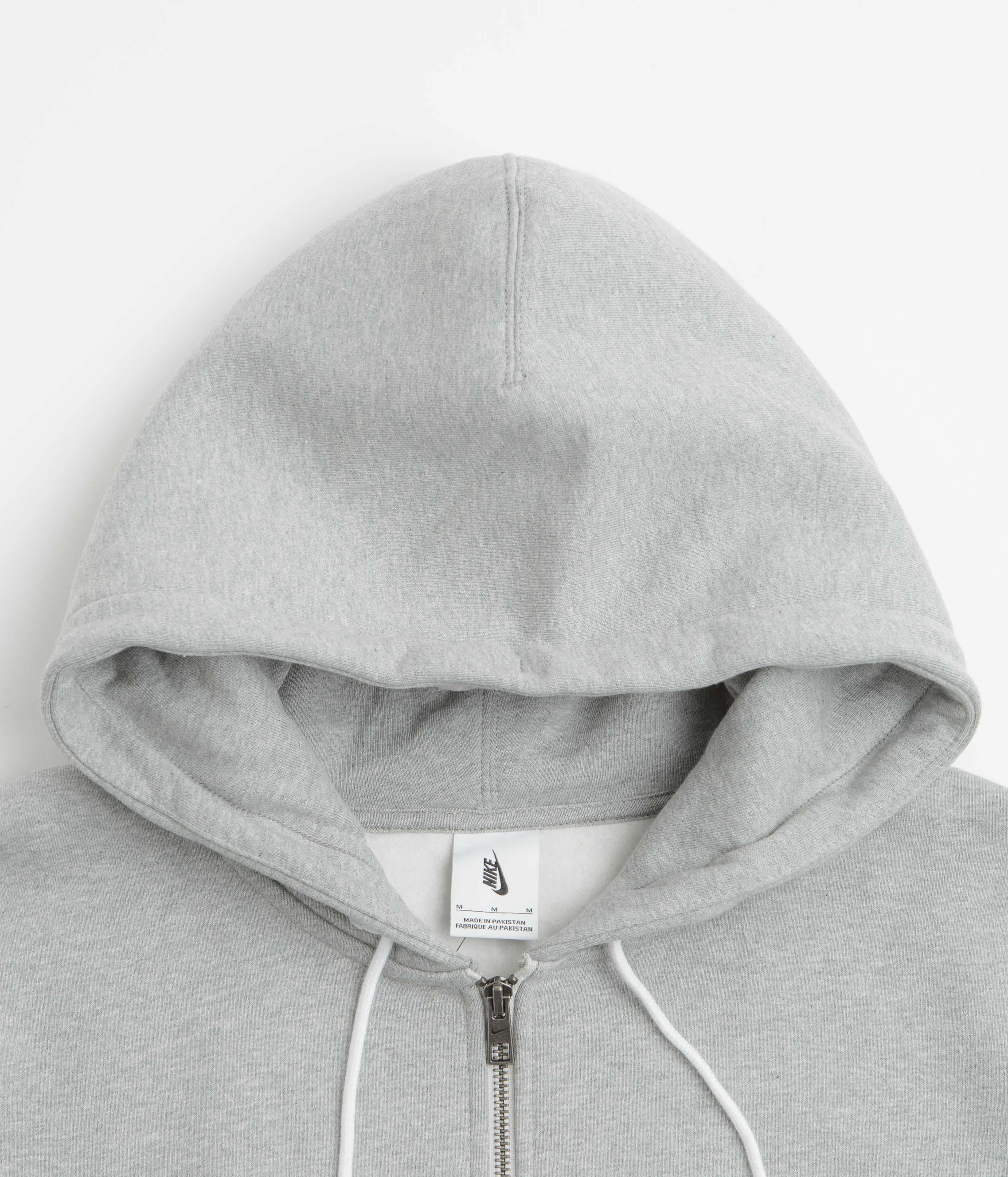 Nike Solo Swoosh Full Zip Hoodie - Dark Grey Heather / White Nike Sportswears