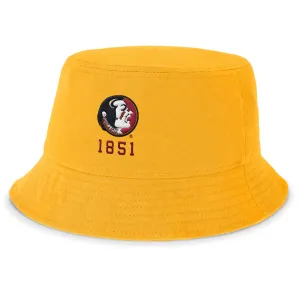 Nike Vault Seminole Logo 1851 Apex Swoosh Bucket Cap - Gold