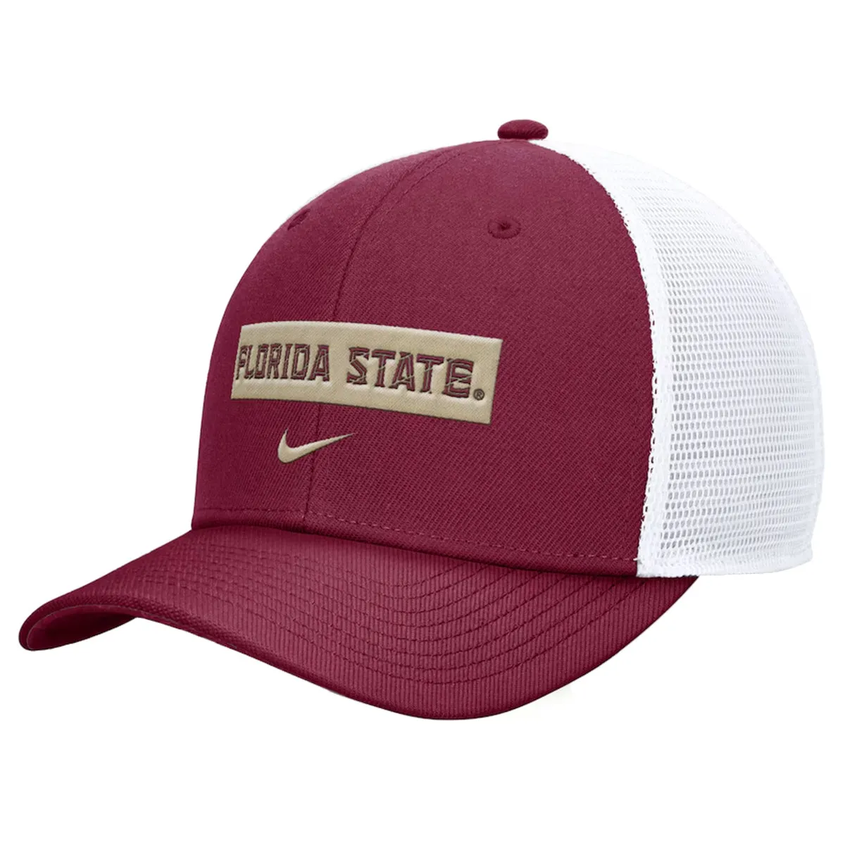 Nike Youth Florida State Adjustable Dri-fit Rise Structured Trucker Cap - Garnet/White Nike Hats