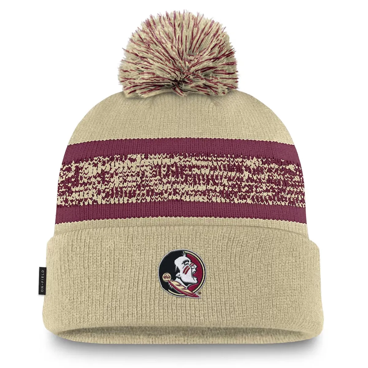Nike Youth Seminole Logo Cuff Pom Knit Cap - Garnet/Gold Nike Hats