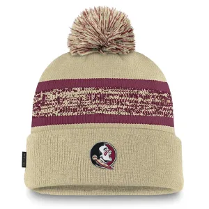 Nike Youth Seminole Logo Cuff Pom Knit Cap - Garnet/Gold Nike Hats