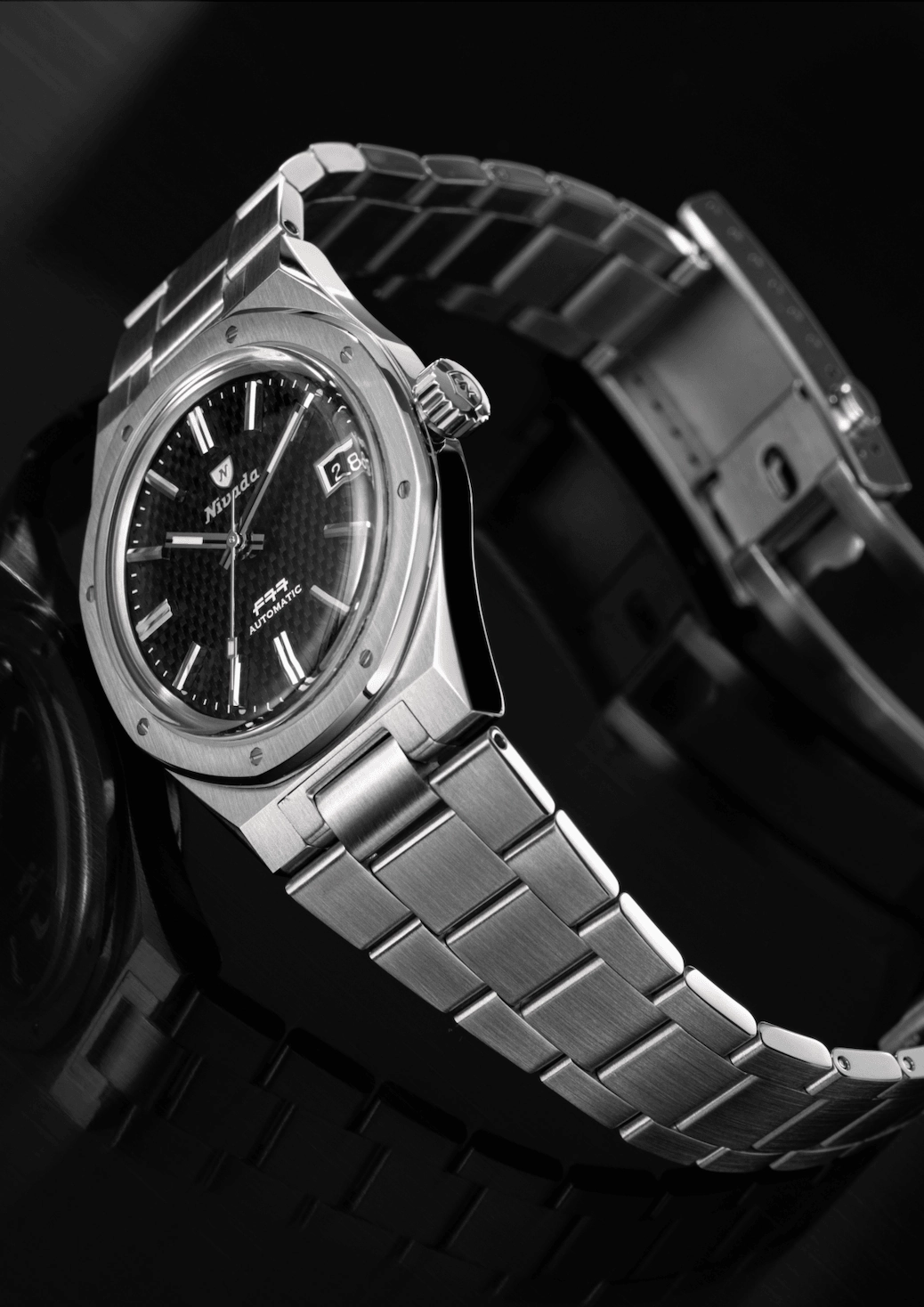 Nivada Grenchen F77 Black With Date Men's Automatic Watch