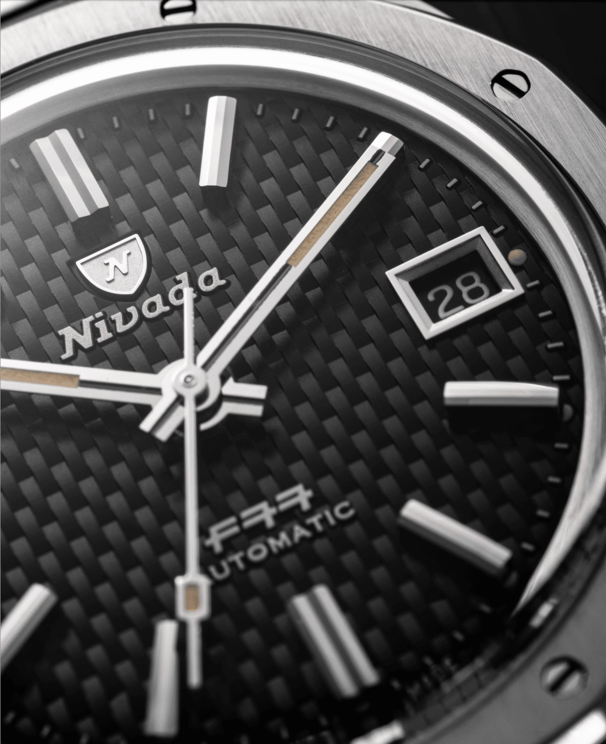 Nivada Grenchen F77 Black With Date Men's Automatic Watch