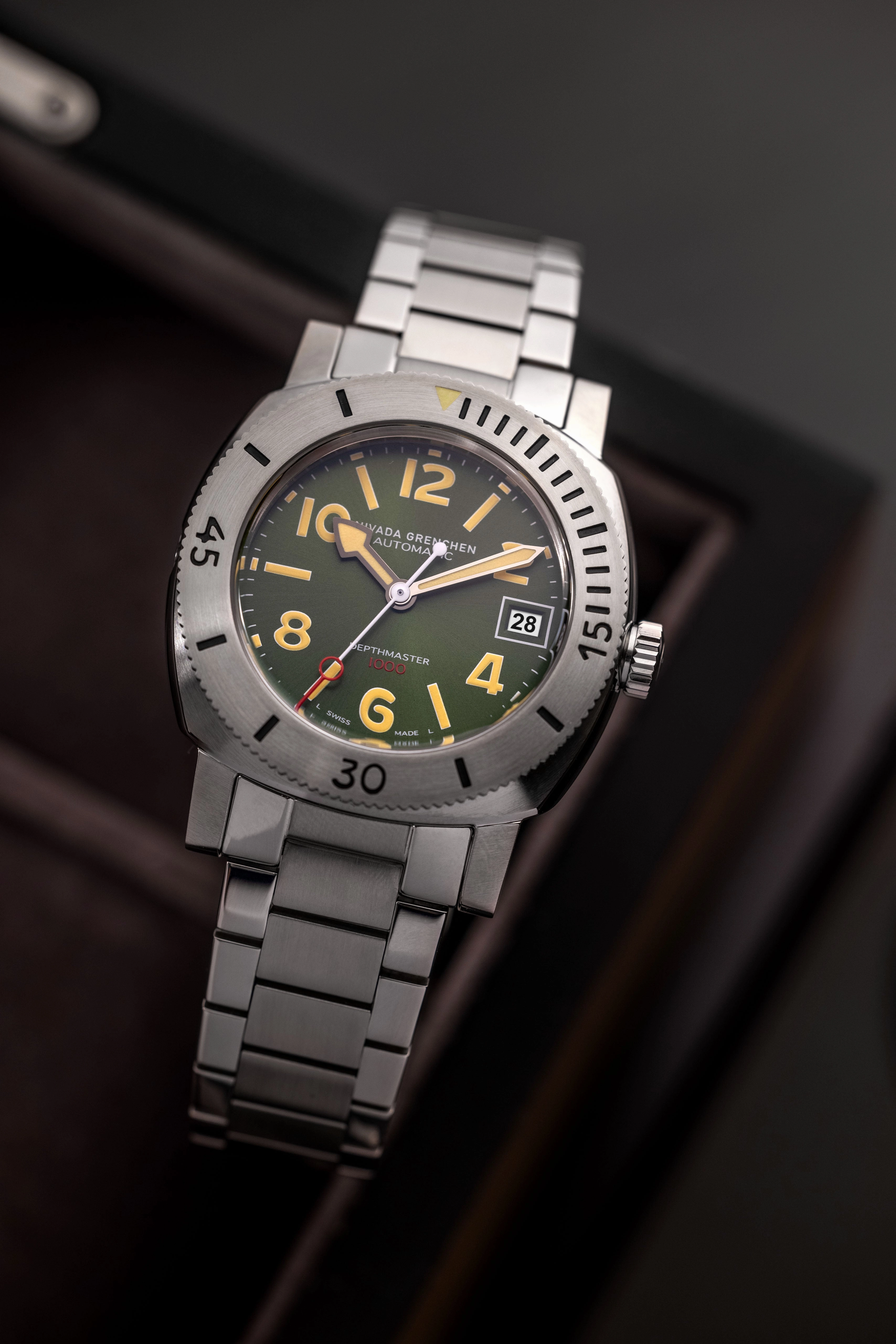 Nivada Grenchen Numerals Date - Depthmaster - 14103A Men's Automatic Watch
