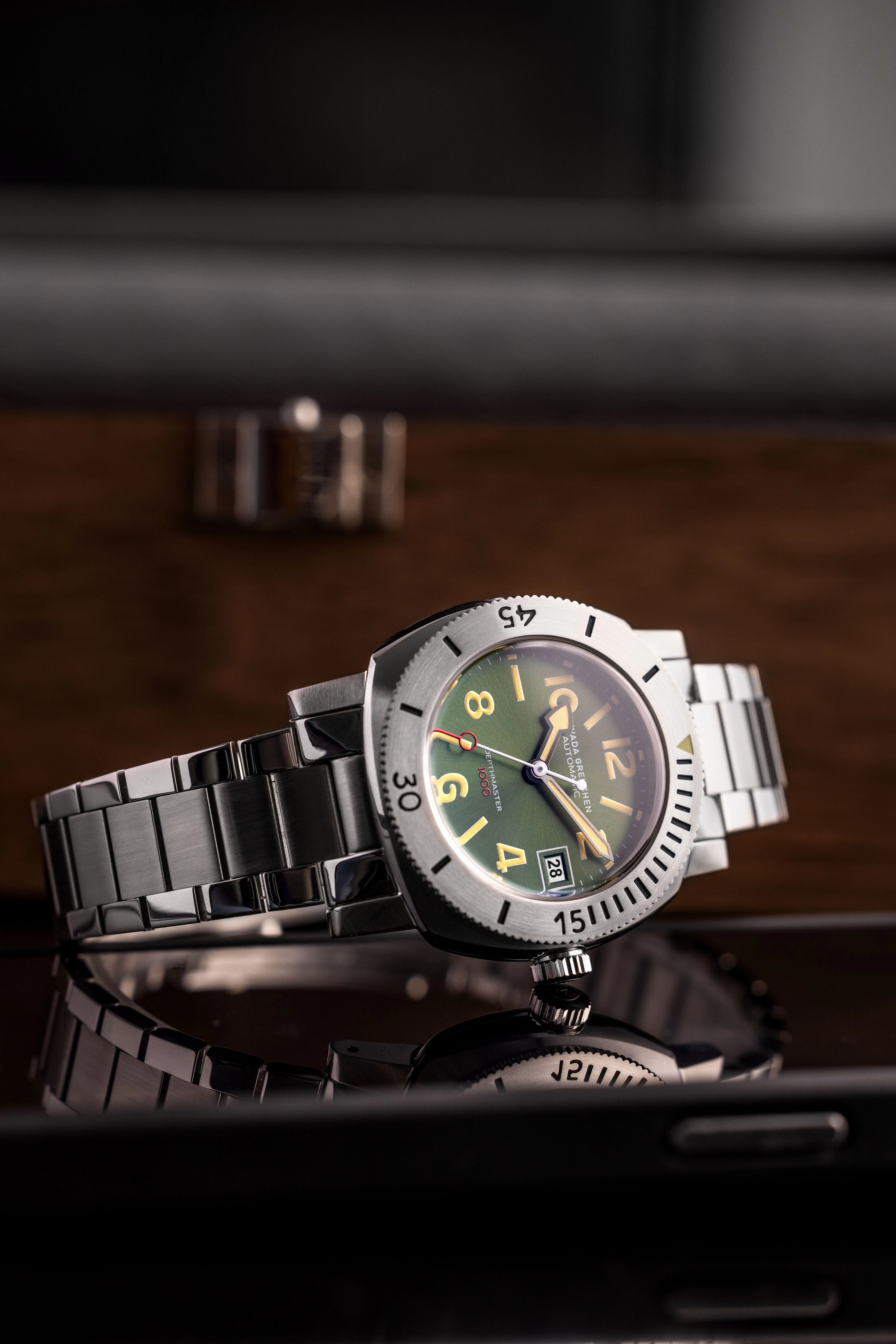 Nivada Grenchen Numerals Date - Depthmaster - 14103A Men's Automatic Watch