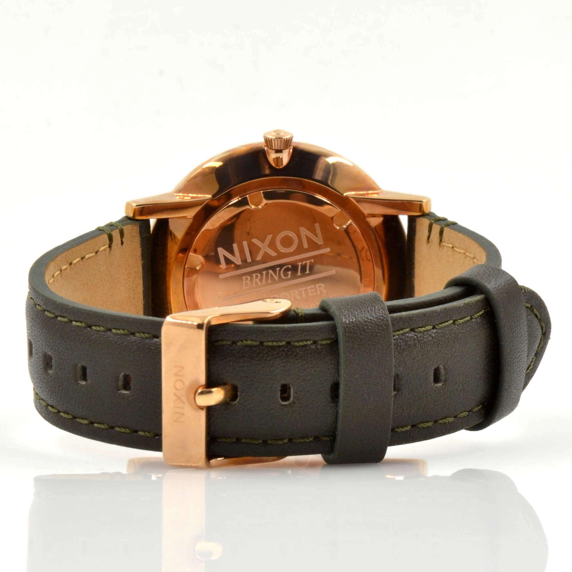 Nixon Men's Quartz Watch - Porter Leather Gunmetal Dial Brown Strap | A10582441