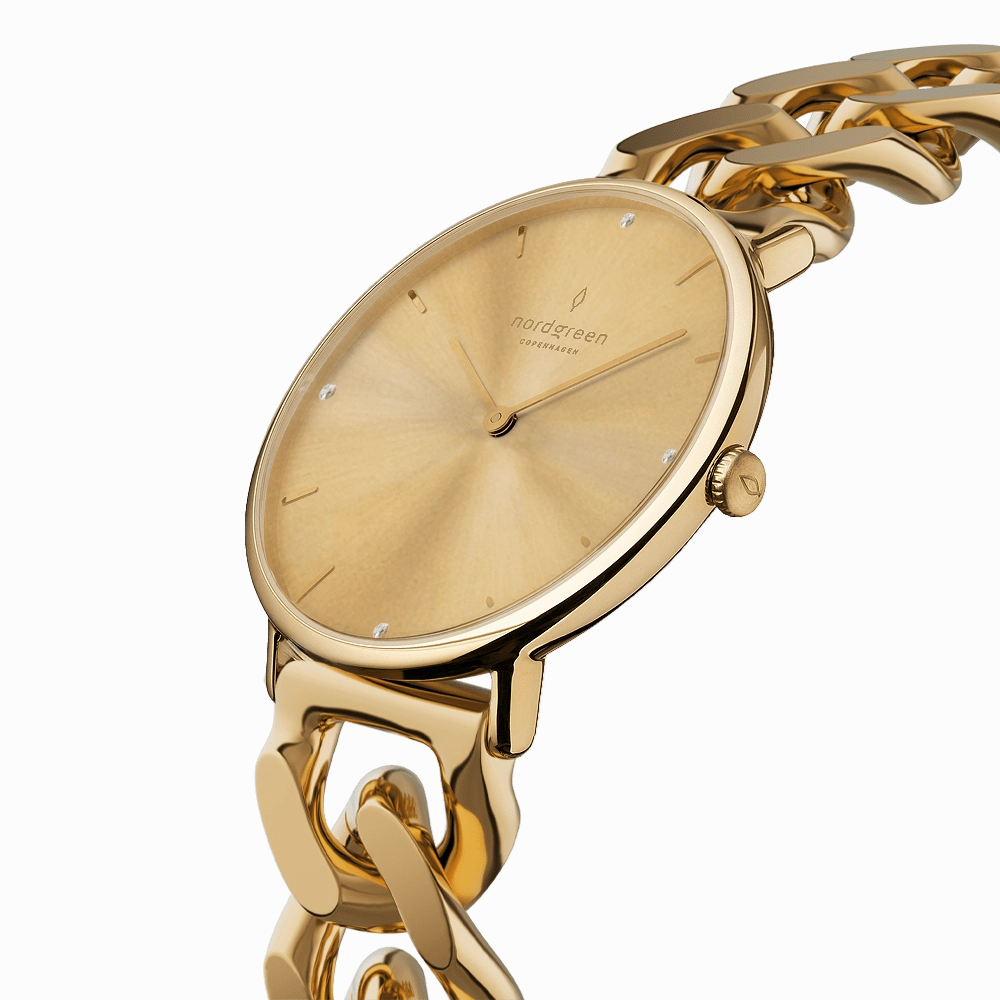 Nordgreen Native 28mm Women's Gold Chain Crystal Dial Luxury Watch