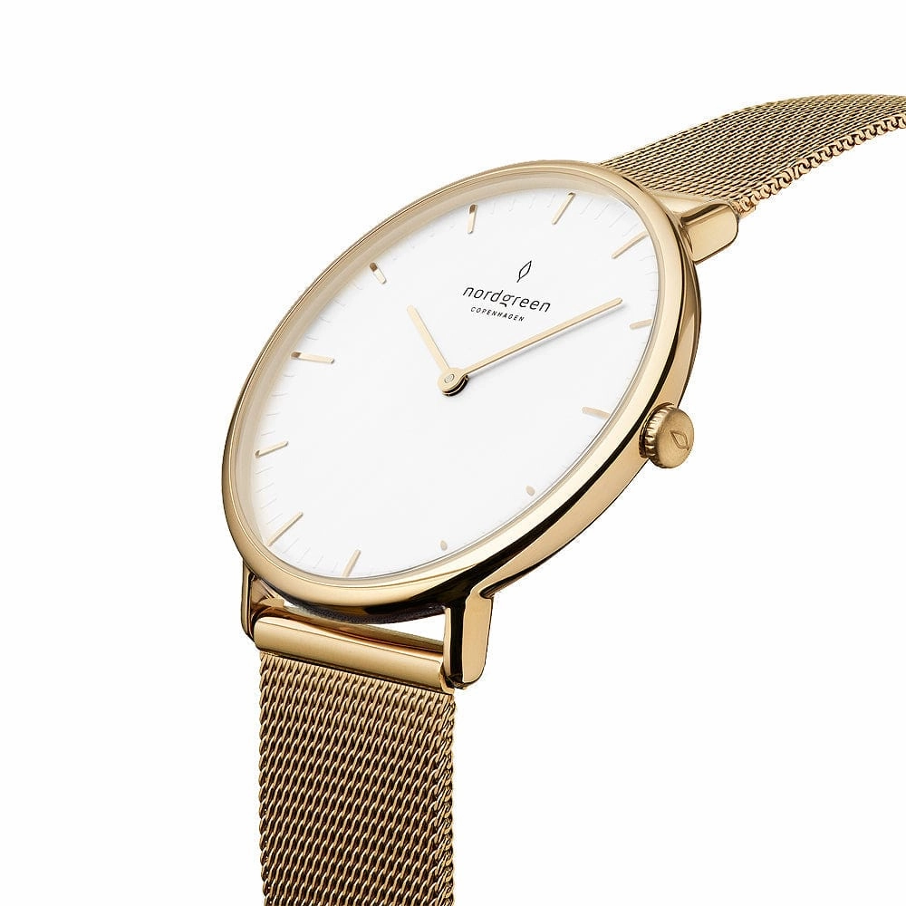 Nordgreen Native 32mm Mesh Strap Women's Gold Dress Watch