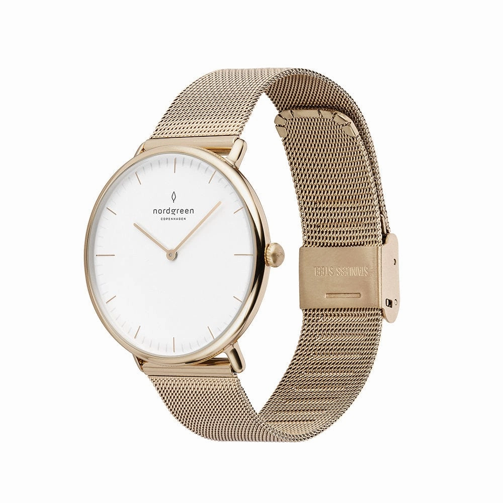 Nordgreen Native 32mm Mesh Strap Women's Gold Dress Watch