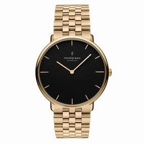 Nordgreen Native 36mm 5 Link Bracelet Men's Gold Dress Watch