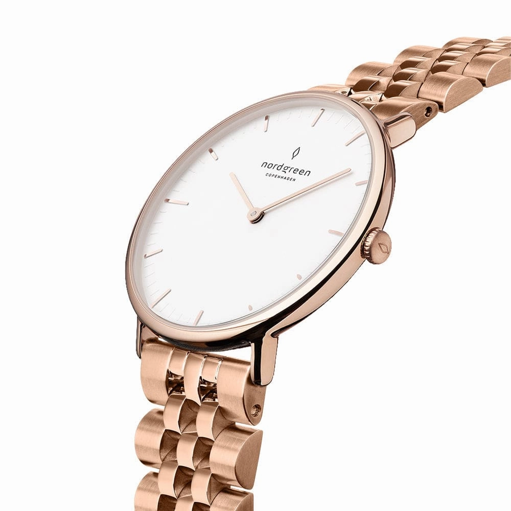 Nordgreen Women's Native 5-Link Bracelet 32mm Women's Rose Gold Dress Watch