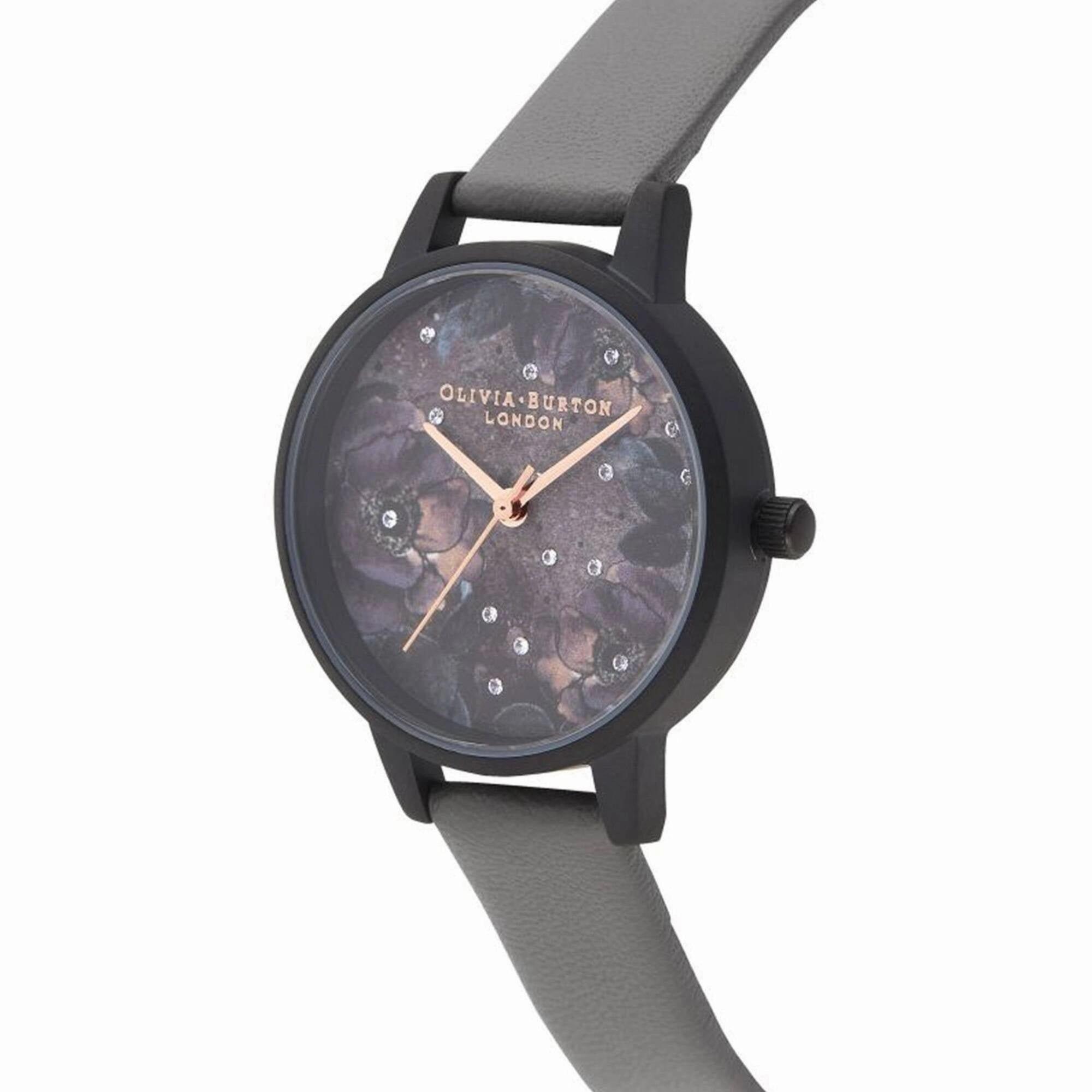 Olivia Burton Women's Watch - Celestial Purple Dial Grey Leather Strap | OB16AD50