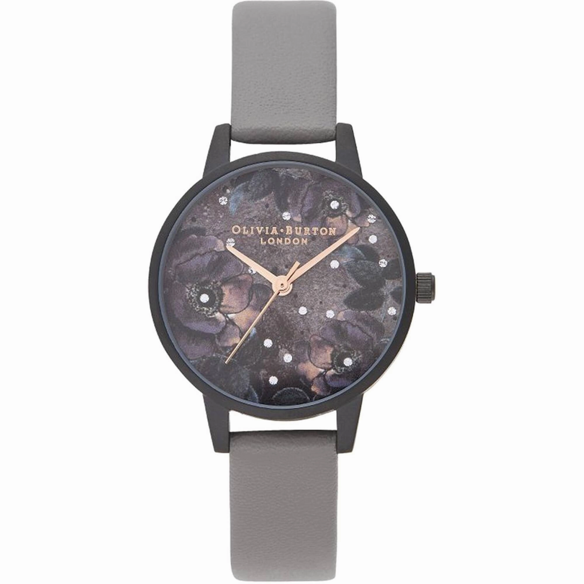 Olivia Burton Women's Watch - Celestial Purple Dial Grey Leather Strap | OB16AD50