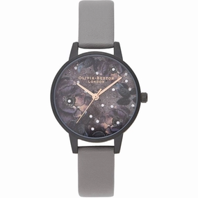 Olivia Burton Women's Watch - Celestial Purple Dial Grey Leather Strap | OB16AD50