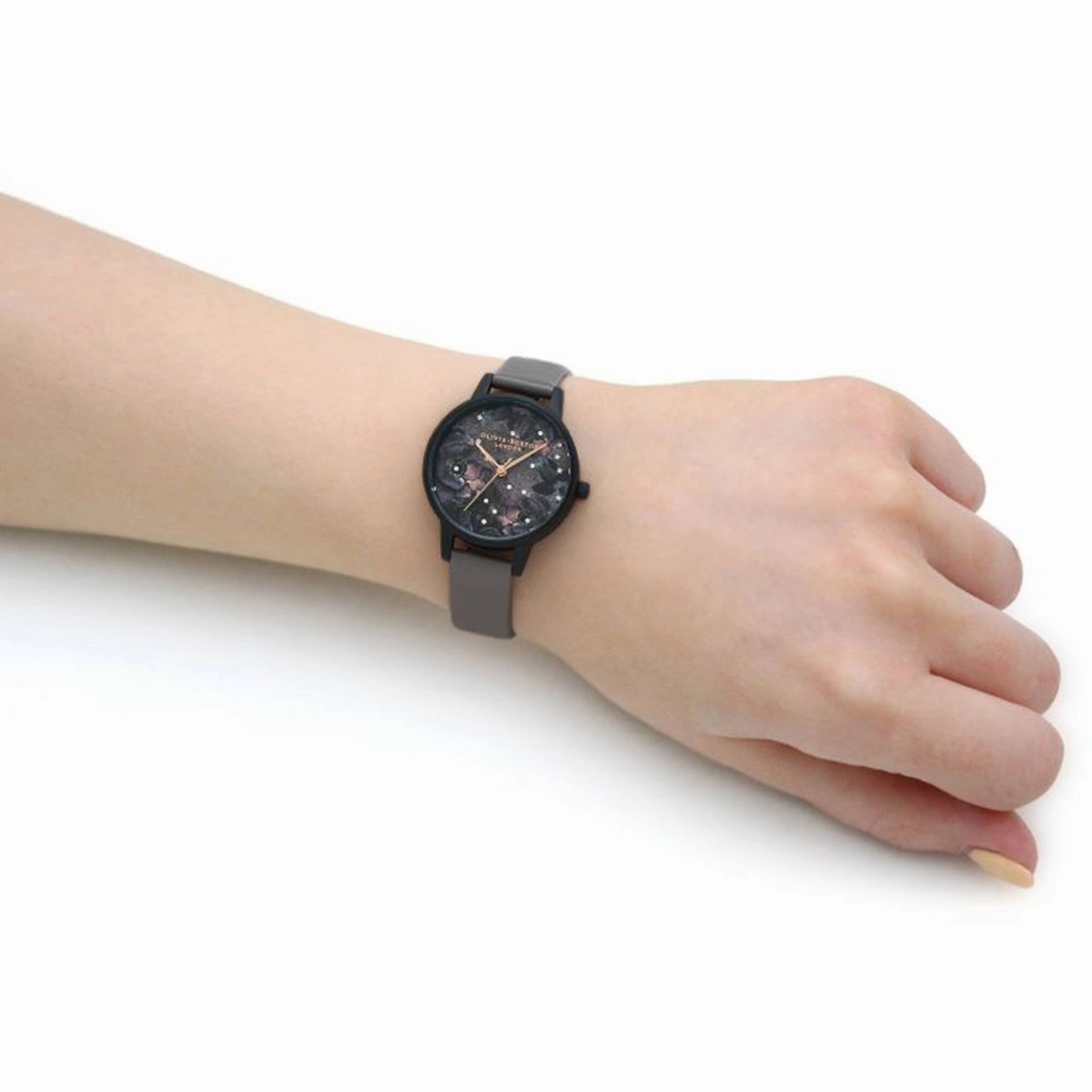 Olivia Burton Women's Watch - Celestial Purple Dial Grey Leather Strap | OB16AD50