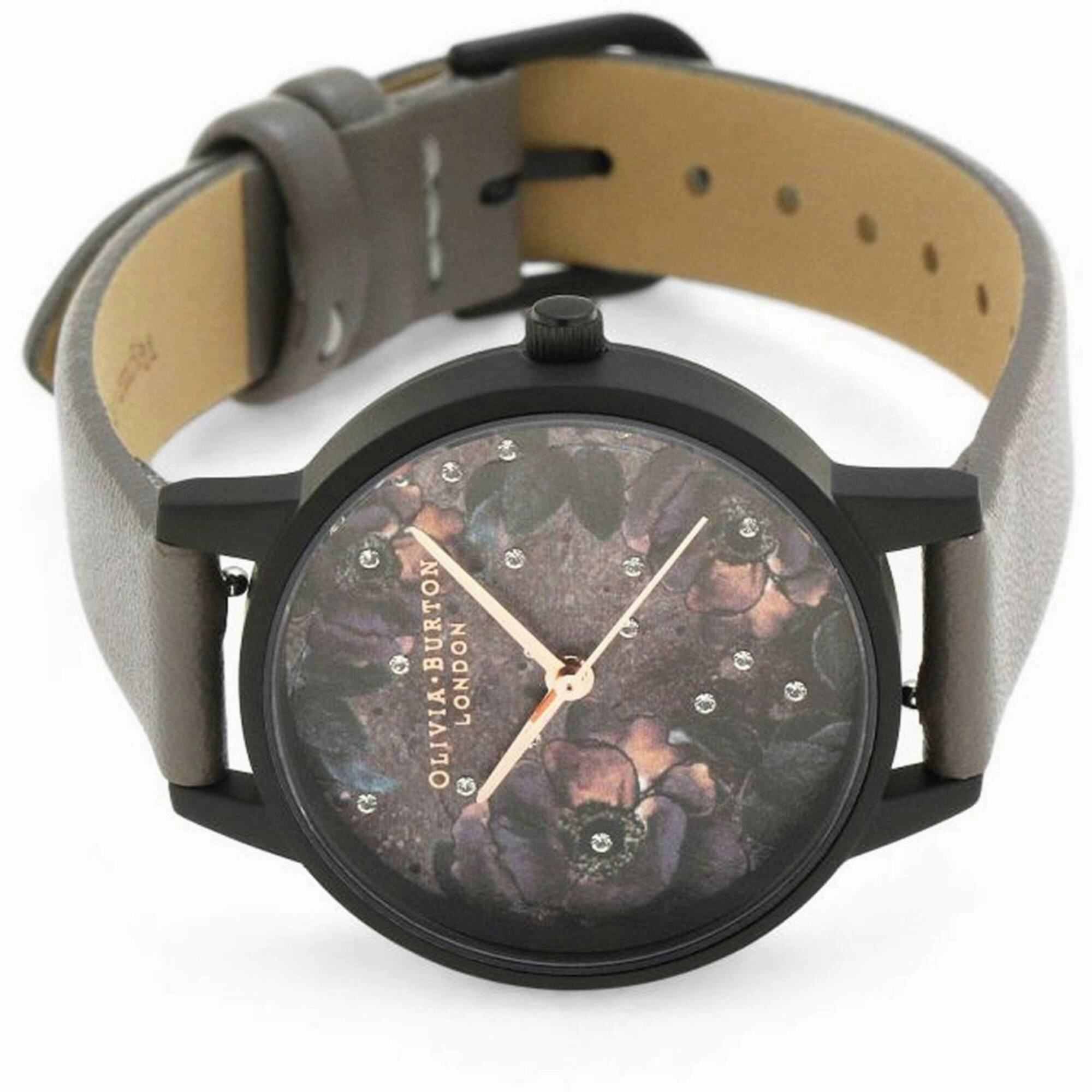 Olivia Burton Women's Watch - Celestial Purple Dial Grey Leather Strap | OB16AD50