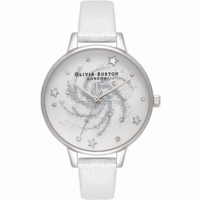 Olivia Burton Women's Watch - Celestial Silver Tone Dial Grey Strap | OB16GD84