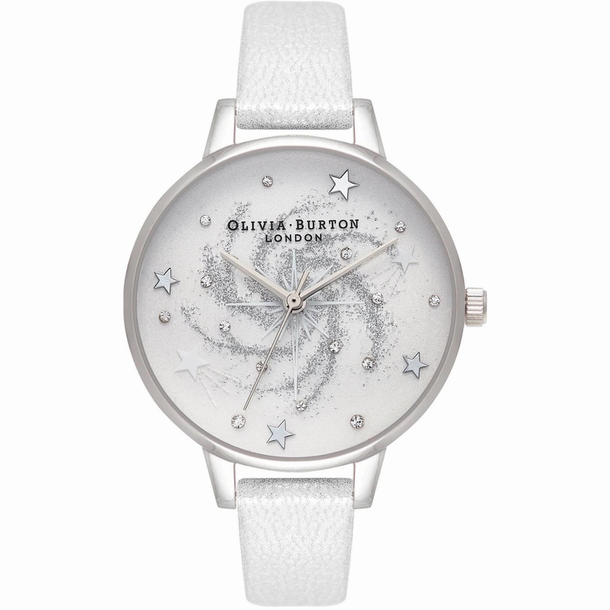 Olivia Burton Women's Watch - Celestial Silver Tone Dial Grey Strap | OB16GD84
