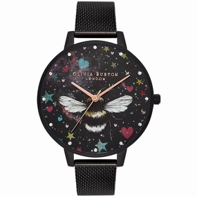 Olivia Burton Women's Watch - Night Garden Black Stainless Steel Bracelet | OB16WG87