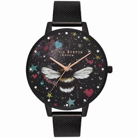 Olivia Burton Women's Watch - Night Garden Black Stainless Steel Bracelet | OB16WG87