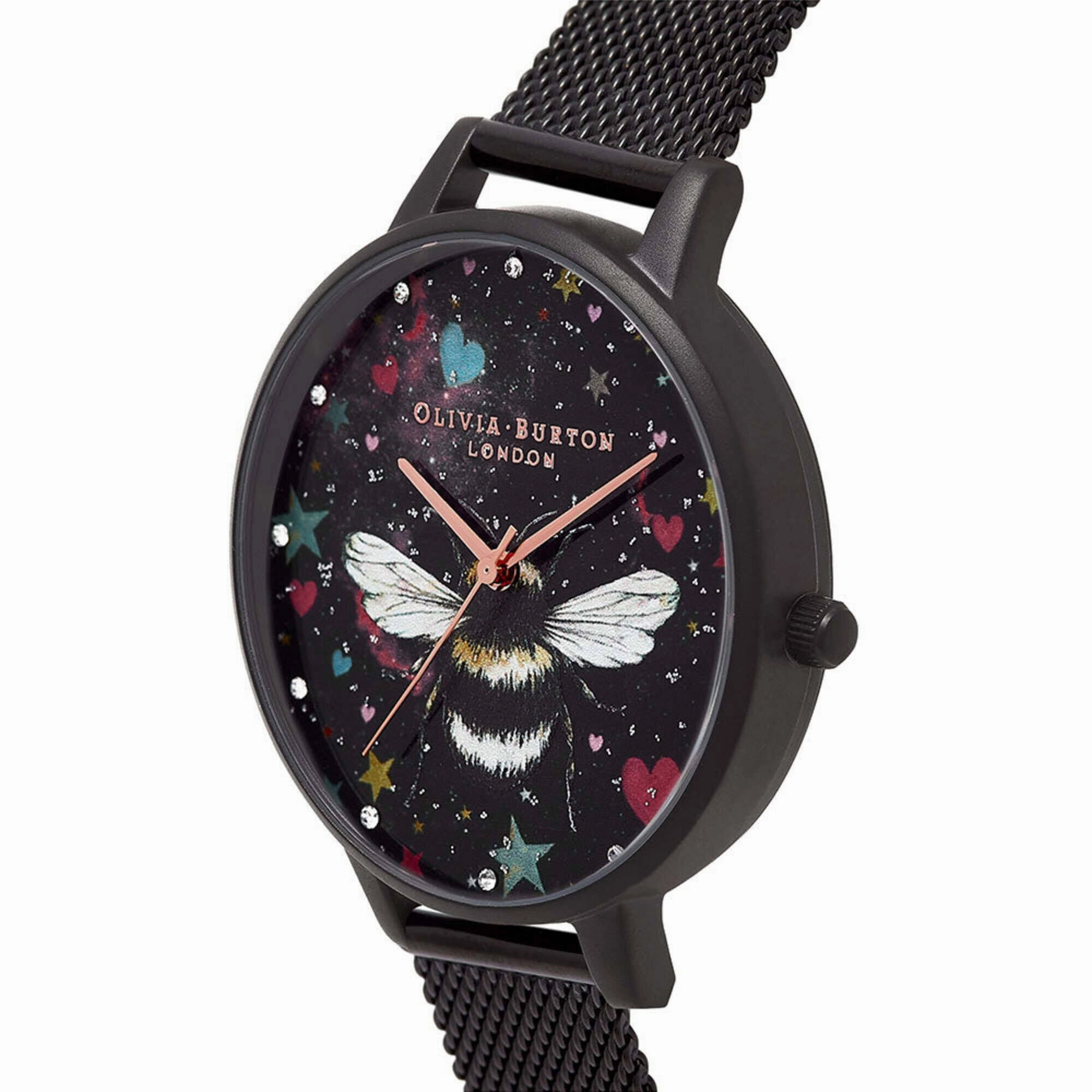 Olivia Burton Women's Watch - Night Garden Black Stainless Steel Bracelet | OB16WG87