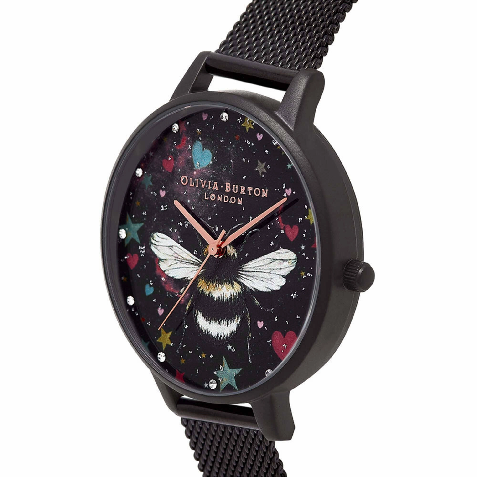 Olivia Burton Women's Watch - Night Garden Black Stainless Steel Bracelet | OB16WG87
