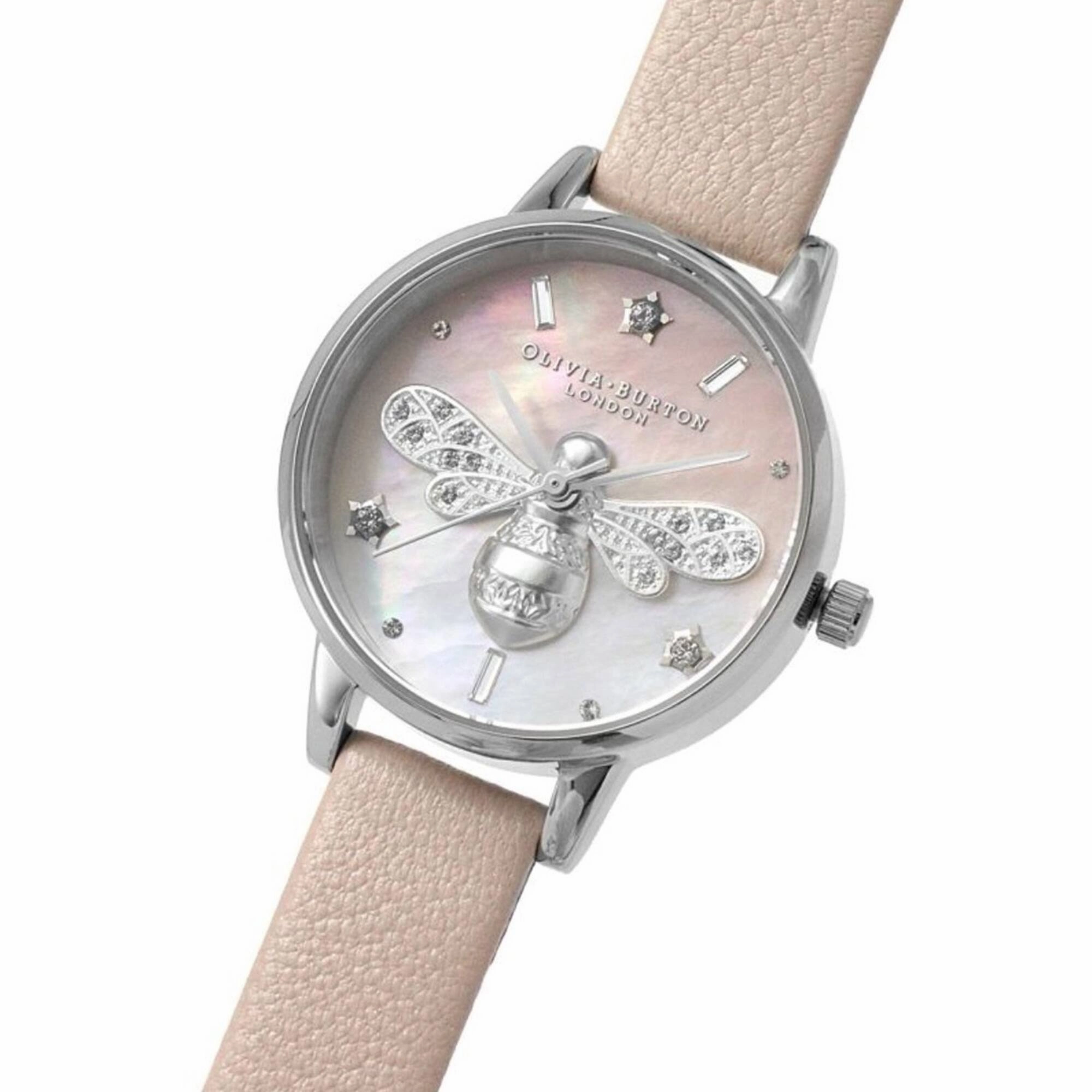 Olivia Burton Women's Watch - Sparkle Bee Quartz Pink Leather Strap | OB16GB09