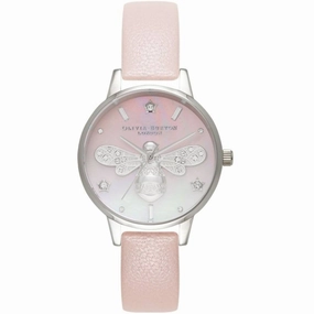 Olivia Burton Women's Watch - Sparkle Bee Quartz Pink Leather Strap | OB16GB09