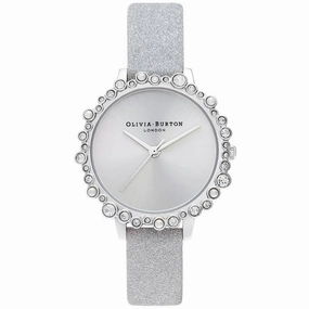 Olivia Burton Women's Watch - Under The Sea Silver Glitter Leather Strap | OB16US52