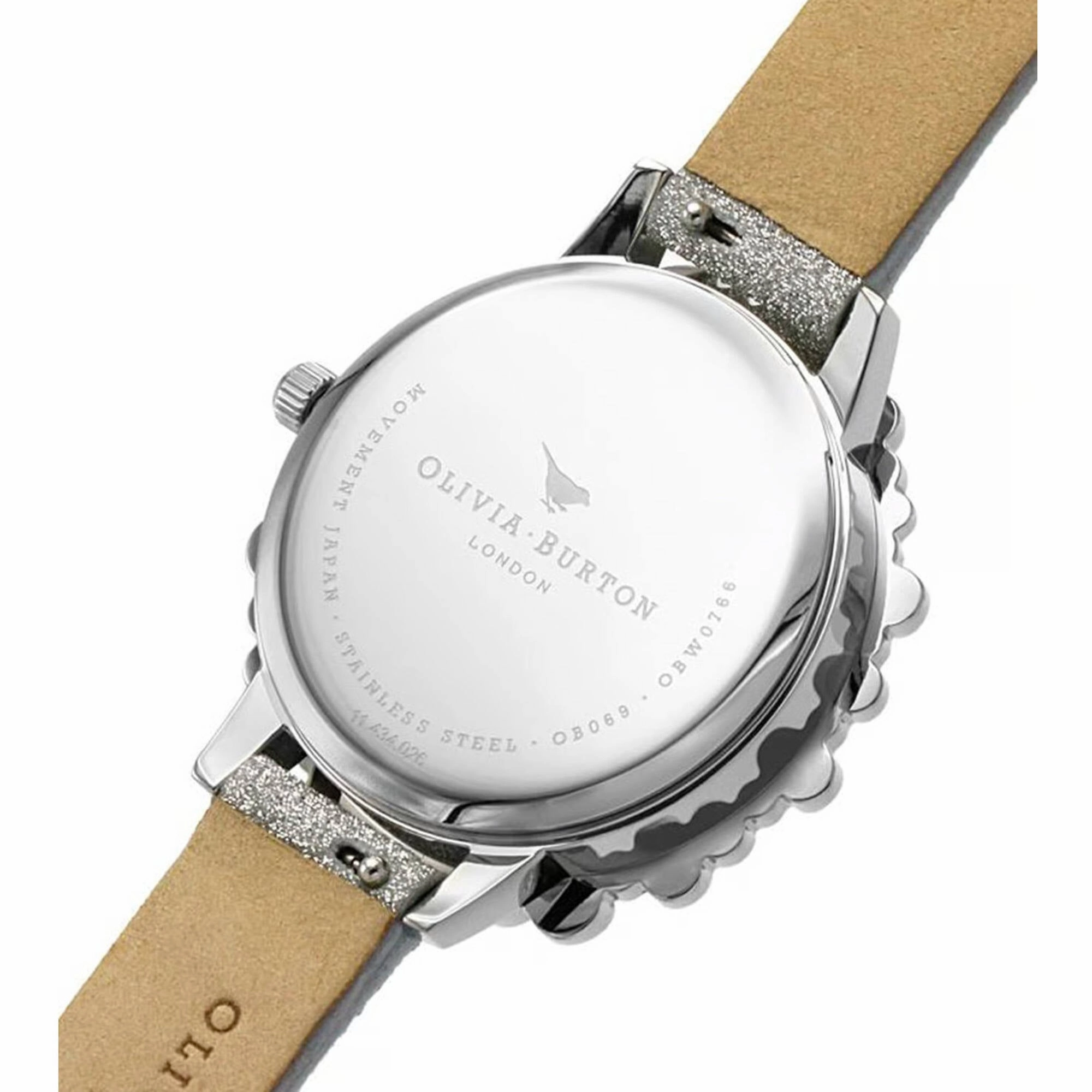 Olivia Burton Women's Watch - Under The Sea Silver Glitter Leather Strap | OB16US52