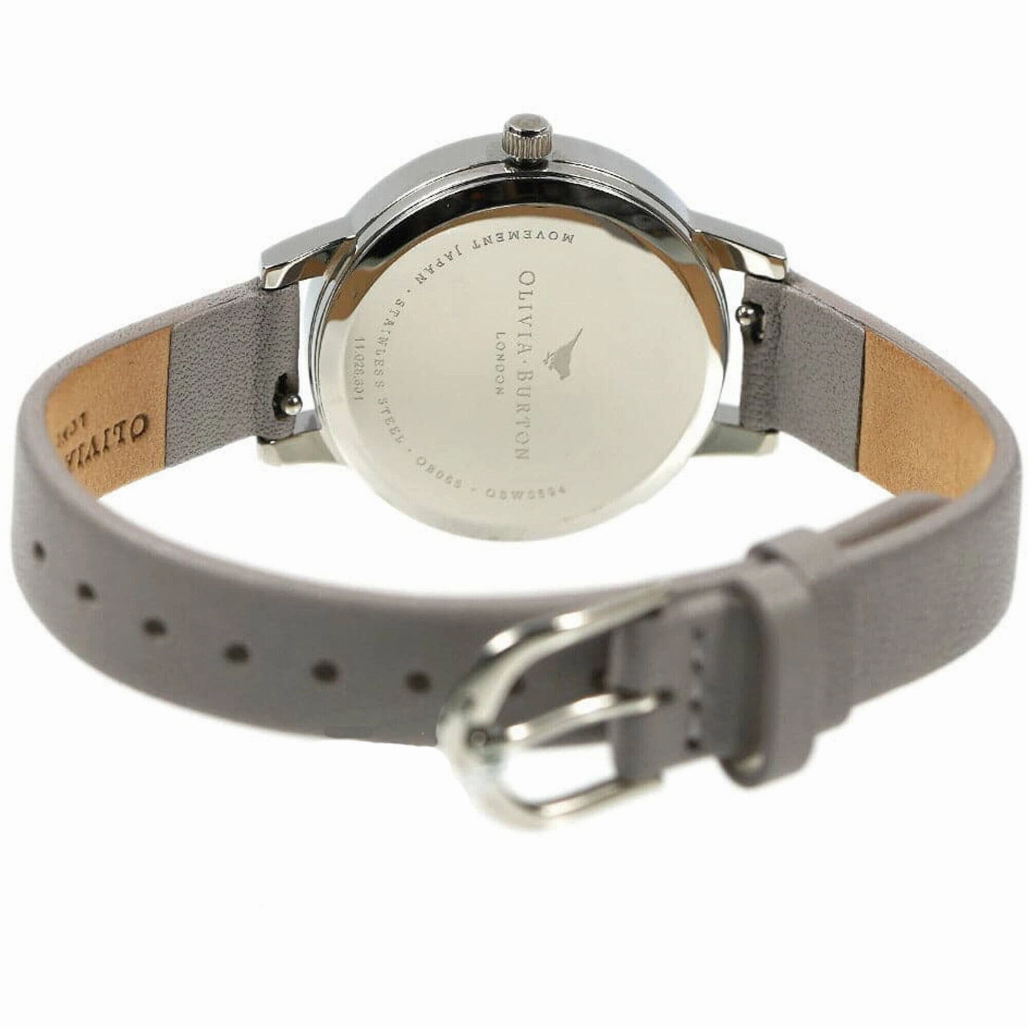 Olivia Burton Women's Watch - Watercolour Floral White Dial Grey Strap | OBGSET45