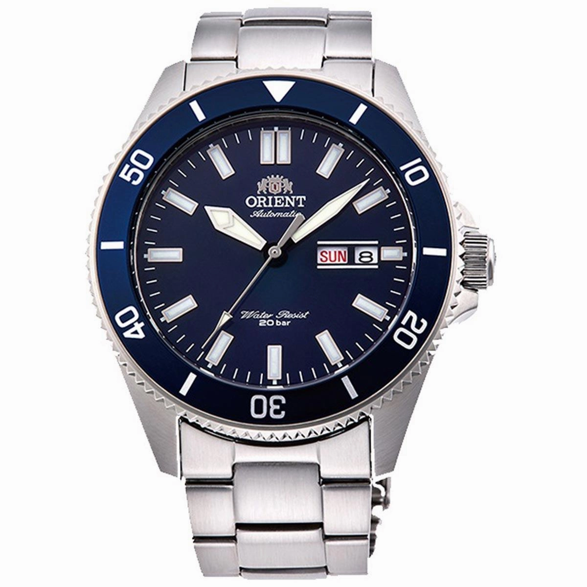 Orient Men's Automatic Watch - Kanno Blue Dial Silver Bracelet Dive | RA-AA0009L19A/B