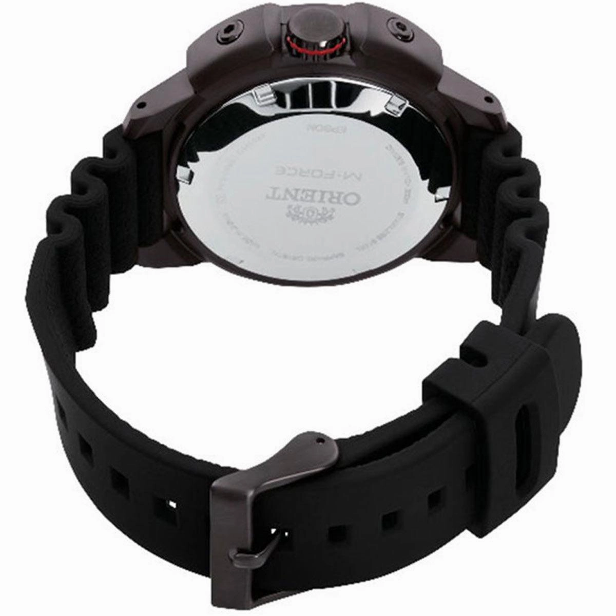 Orient Men's Automatic Watch - M-Force Dive Black Dial Rubber Strap | RA-AC0L03B00B